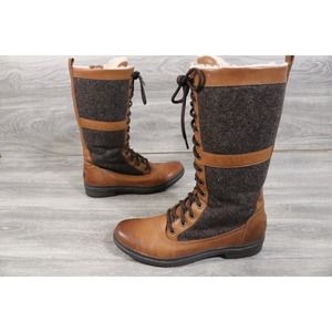 UGG Elvia Tall Chestnut Waterproof Lace Up Boots Womens Size 9.5